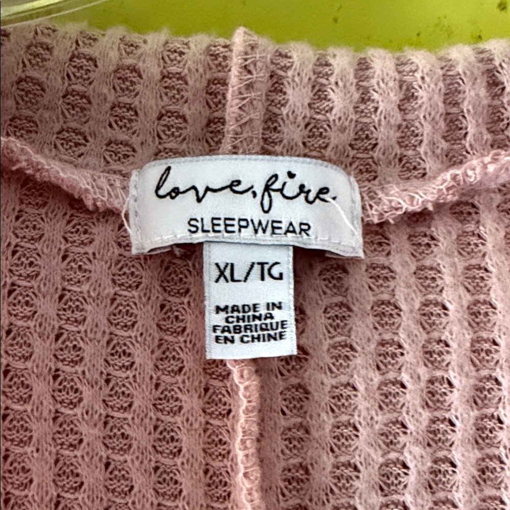 love, Fire Pink Ribbed Robe - Picture 2 of 4
